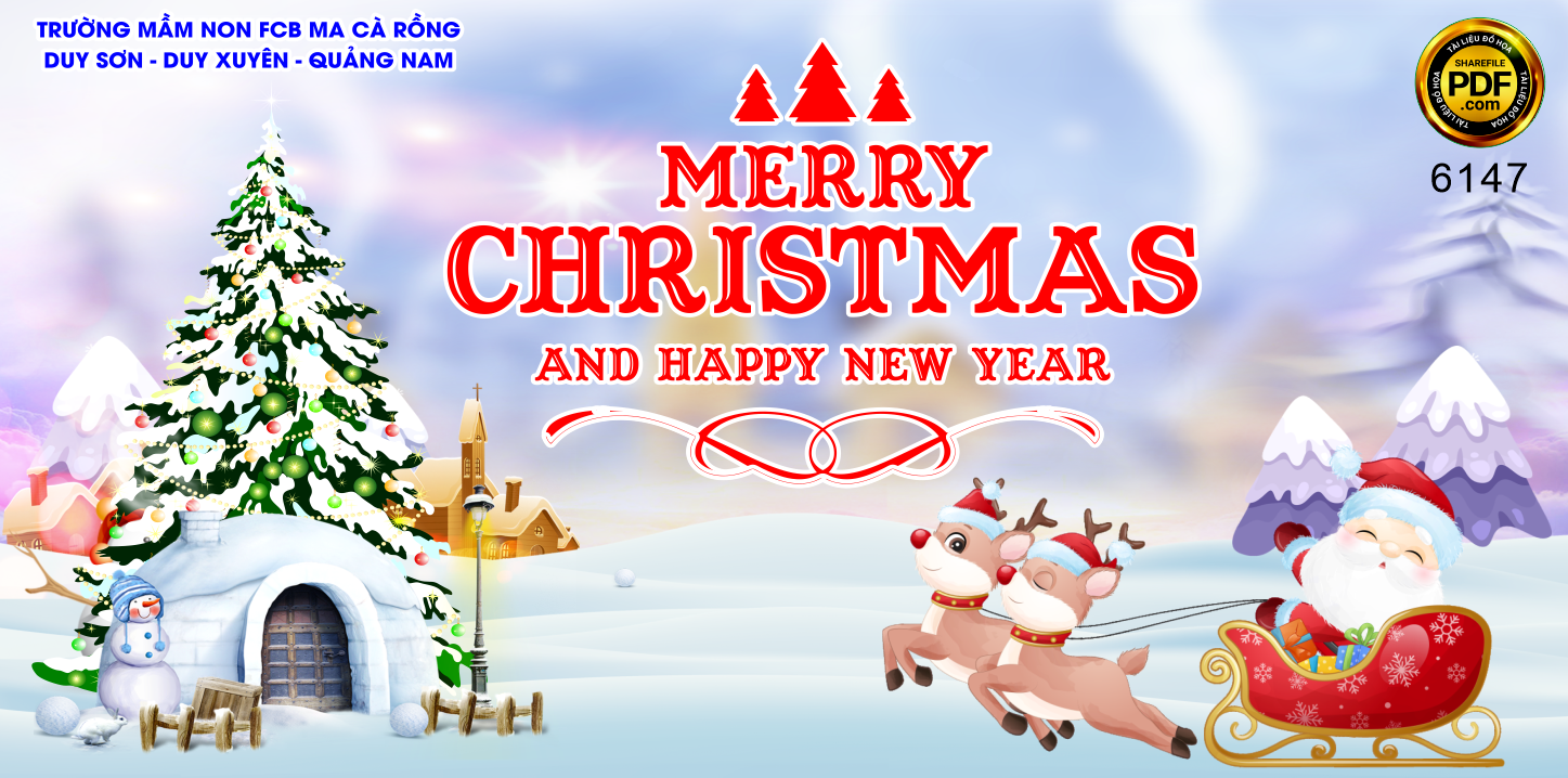 backdrop truong mam non merry christmas and happy new year #16.png